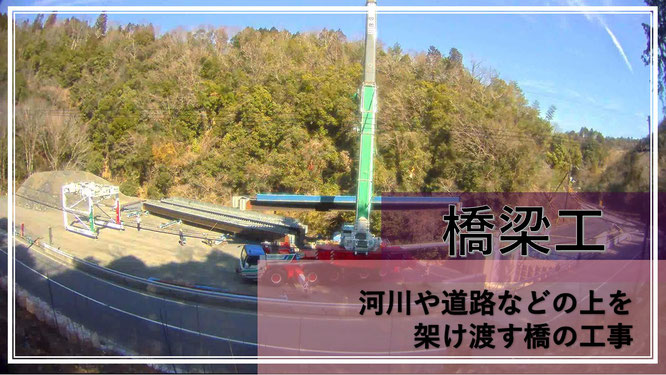 橋梁工 河川や道路などの上を架け渡す橋の工事