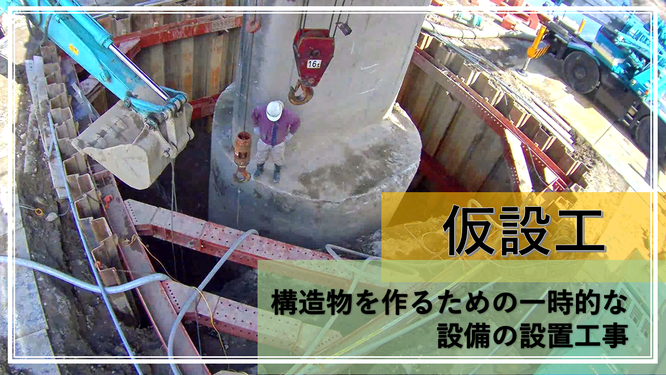 仮設工 構造物を作るための一時的な設備の設置工事
